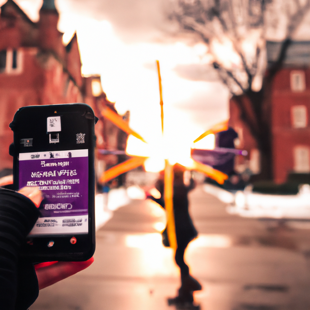 Photojournalism student shooting on a Canadian street at golden hour