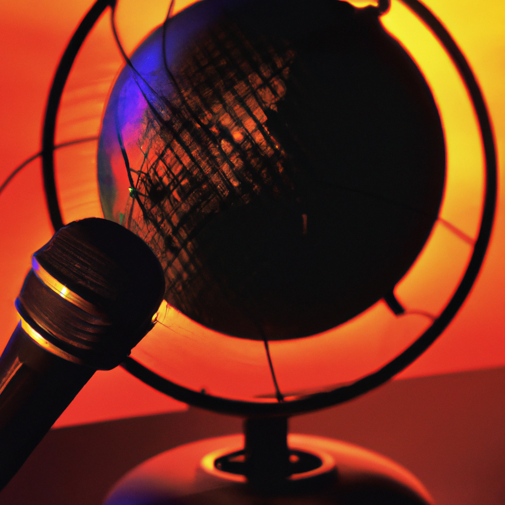 AI-generated portrait of broadcast lead: warm mic-side lighting, storytelling energy